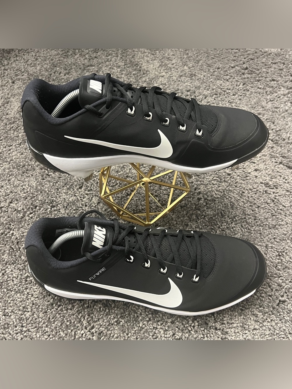 Nike Air Clipper ‘17 Men’s Size 12 Baseball Cleats Black White Metal 880261-010